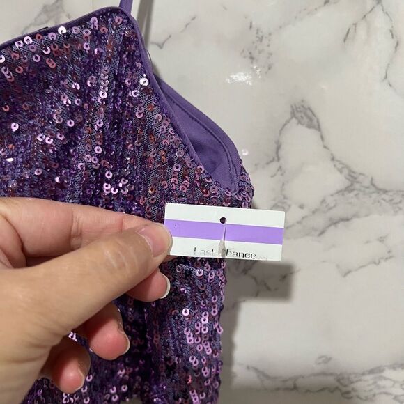 ROTATE BIRGER CHRISTENSEN Glitter Vest In Purple - Picture 3 of 9